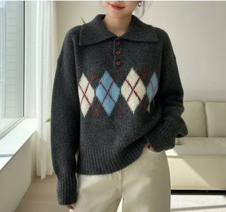 diamond lattice sweater