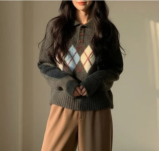 diamond lattice sweater