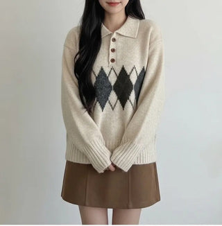 diamond lattice sweater