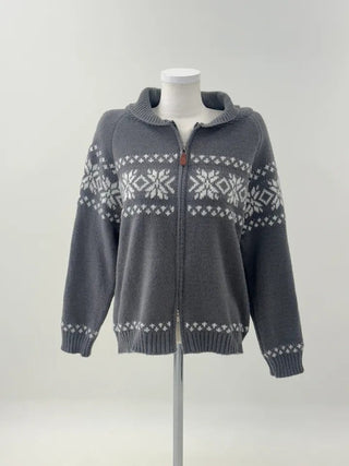 contrast jacquard sweater