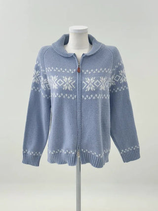 contrast jacquard sweater