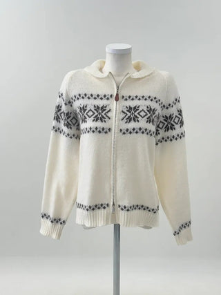 contrast jacquard sweater