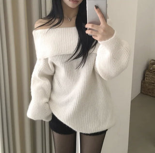 off-shoulder knit top