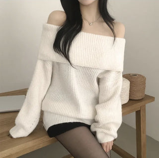 off-shoulder knit top