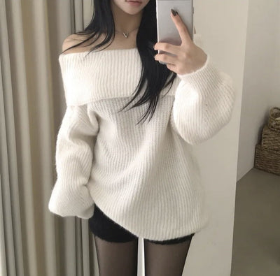 off-shoulder knit top