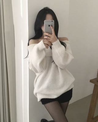 off-shoulder knit top