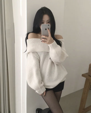 off-shoulder knit top