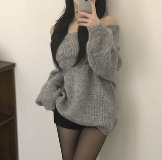 off-shoulder knit top