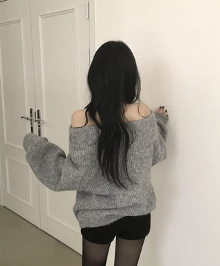 off-shoulder knit top