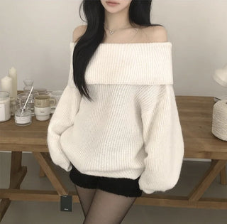 off-shoulder knit top