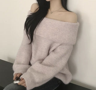 off-shoulder knit top