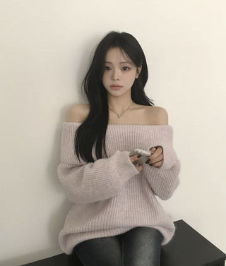 off-shoulder knit top