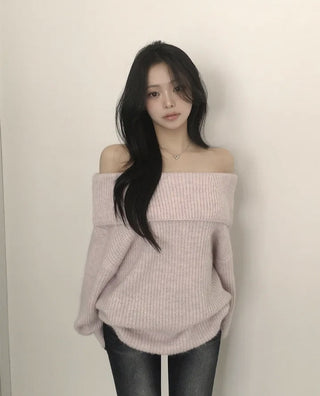 off-shoulder knit top