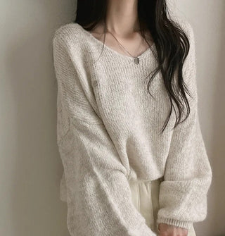 v-neck furry sweater