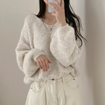 v-neck furry sweater