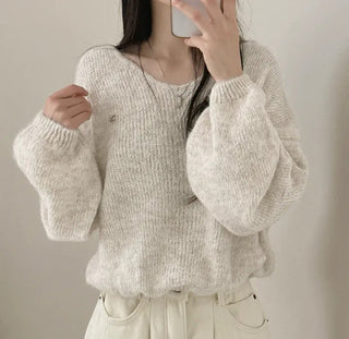 v-neck furry sweater