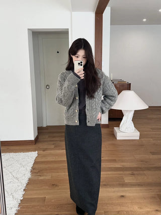 twist cardigan coat