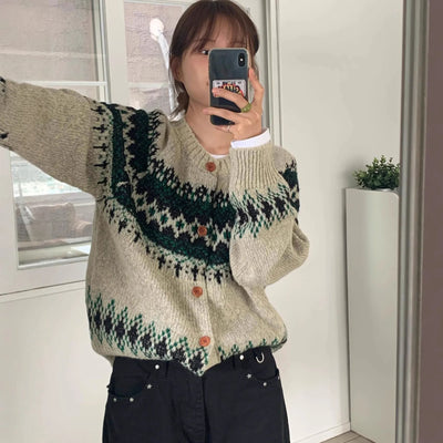 contrast knit coat