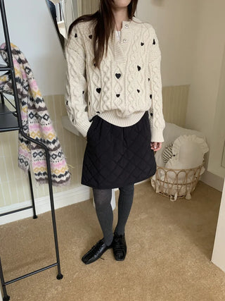 diamond quilted skirt