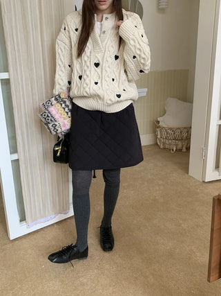 diamond quilted skirt