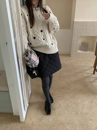 diamond quilted skirt