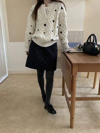 diamond quilted skirt