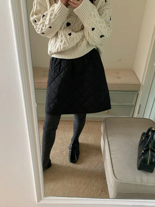 diamond quilted skirt