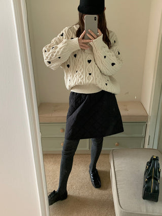 diamond quilted skirt