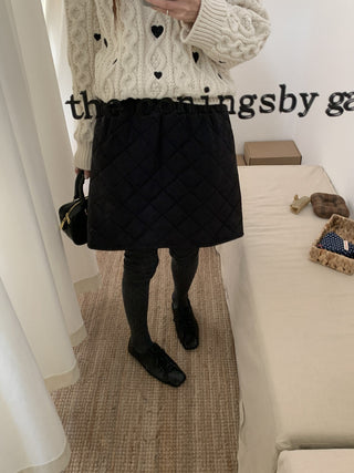 diamond quilted skirt