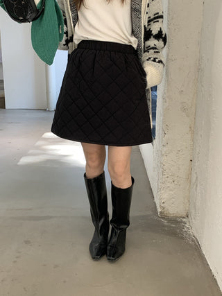 diamond quilted skirt