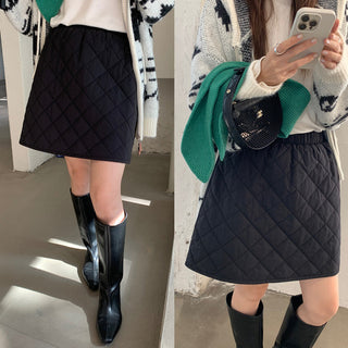 diamond quilted skirt