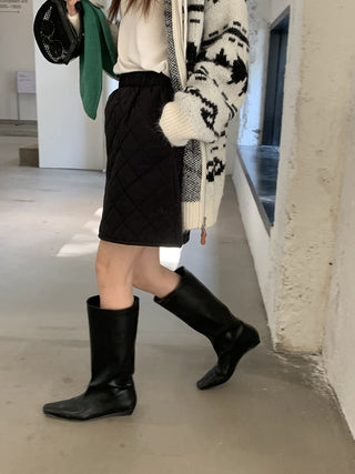 diamond quilted skirt