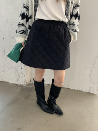 diamond quilted skirt