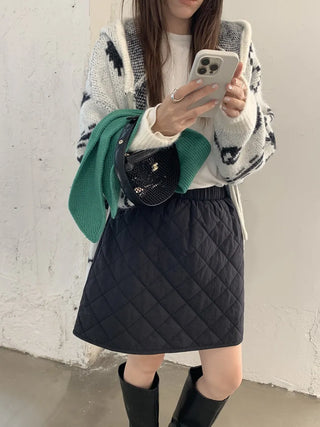 diamond quilted skirt