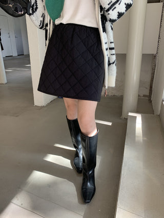 diamond quilted skirt