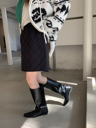 diamond quilted skirt