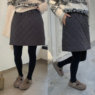 diamond quilted skirt