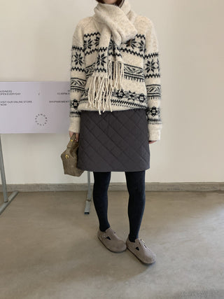 diamond quilted skirt