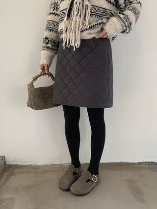 diamond quilted skirt