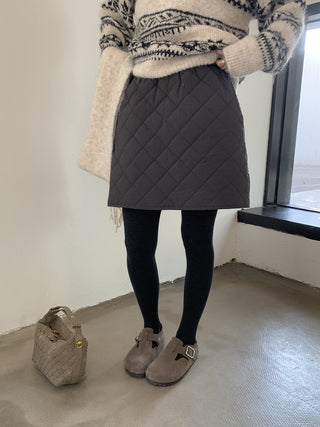 diamond quilted skirt