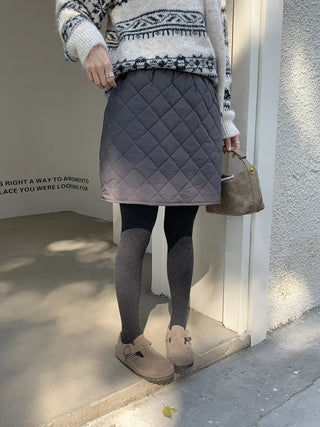 diamond quilted skirt