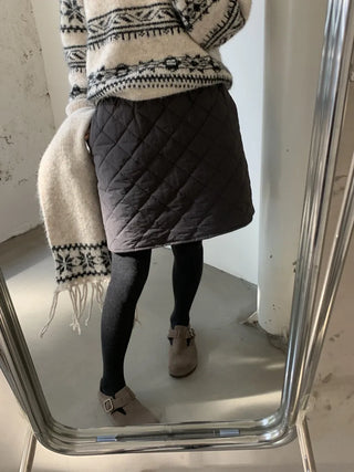 diamond quilted skirt
