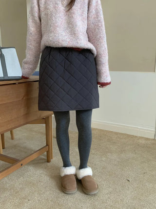 diamond quilted skirt