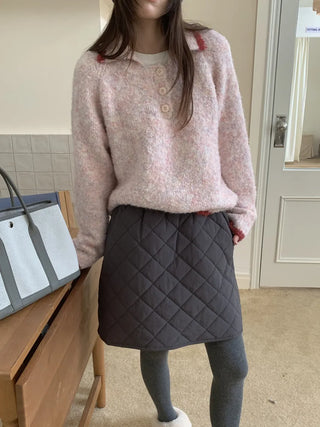 diamond quilted skirt