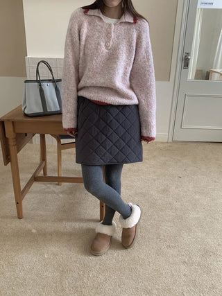 diamond quilted skirt