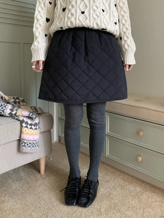 diamond quilted skirt