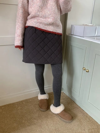 diamond quilted skirt