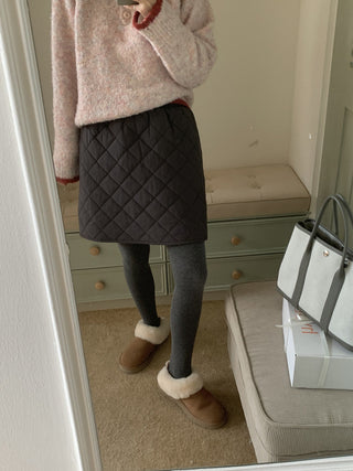 diamond quilted skirt