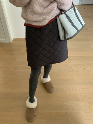 diamond quilted skirt