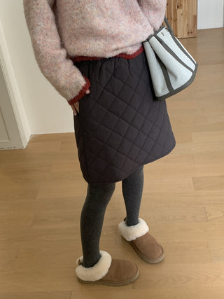 diamond quilted skirt